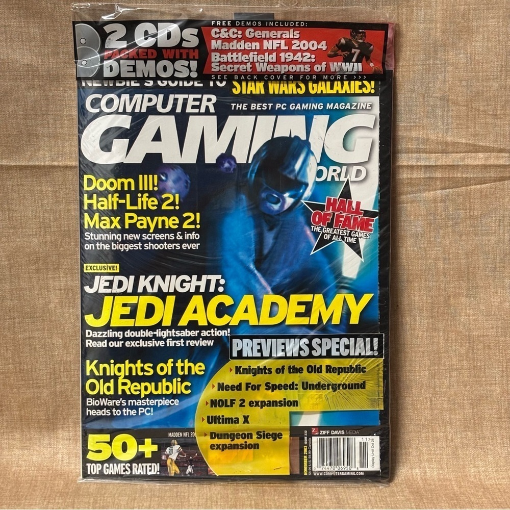 Computer Gaming World Collectable PC Game Magazine #232 Nov 2003 Jedi Academy